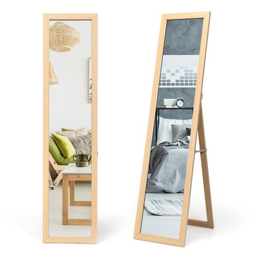 Miroir Sur Pied Miroir Psyché Autoportant Rectangulaire 155 X 37 Cm Blanc
