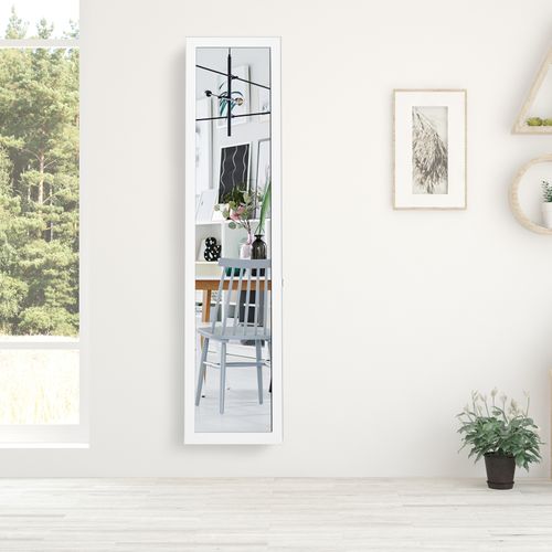 Miroir Sur Pied Miroir Psyché Autoportant Rectangulaire 155 X 37 Cm Style Scandinave Moderne Blanc