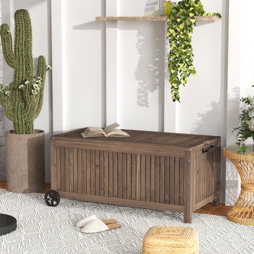 Coffre De Rangement - Boîte De Rangement à Roulettes 213l 114 X 58,5 X 51 Cm Avec Doublure