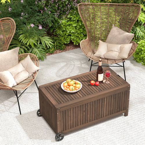 Coffre De Rangement - Boîte De Rangement à Roulettes 213l 114 X 58,5 X 51 Cm Avec Doublure