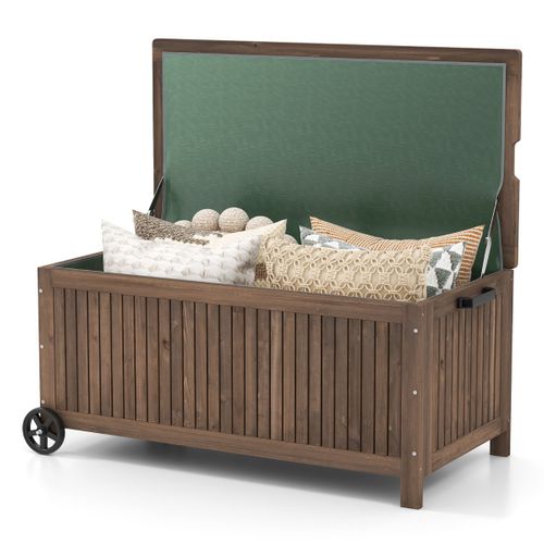 Coffre De Rangement - Boîte De Rangement à Roulettes 213l 114 X 58,5 X 51 Cm Avec Doublure