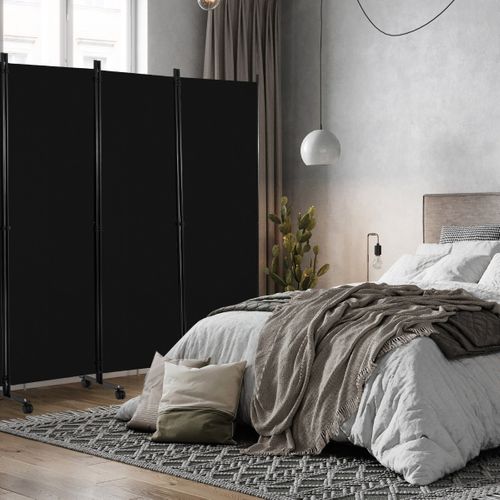 Paravent - Cloison De Séparation à Roulette - 6 Panneaux Pliable Détachables 334,5 X 172 Cm Protég