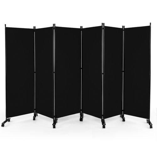 Paravent - Cloison De Séparation à Roulette - 6 Panneaux Pliable Détachables 334,5 X 172 Cm Protég