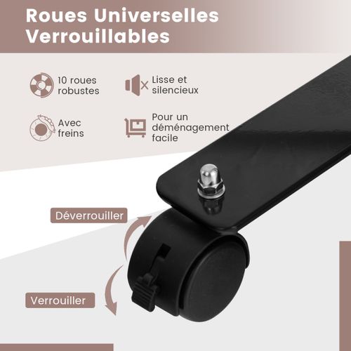 Paravent - Cloison De Séparation à Roulette - 6 Panneaux Pliable Détachables 334,5 X 172 Cm Protég