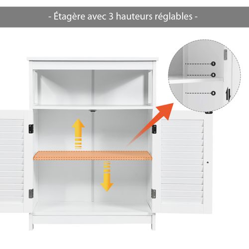 Meuble De Salle De Bain, Meuble De Rangement Pour Salle De Bain Meuble Sur Pieds En Bois Blanc