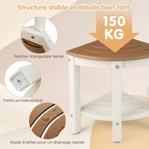 Tablette De Salle De Bain, Tabouret 2 Niveaux Pour Enfants Et Adultes Blanc