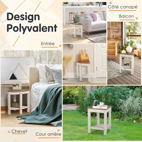 Tablette De Salle De Bain, Tabouret 2 Niveaux Pour Enfants Et Adultes Blanc