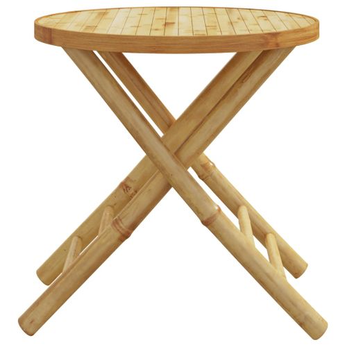 Table De Jardin - Table D'extérieur Pliable Ø45x45 Cm Bambou