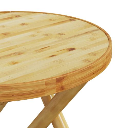 Table De Jardin - Table D'extérieur Pliable Ø45x45 Cm Bambou