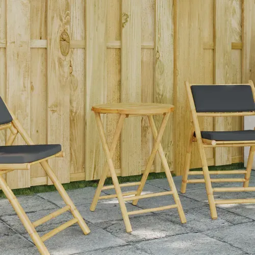 Table De Jardin - Table D'extérieur Pliable Ø55x75 Cm Bambou