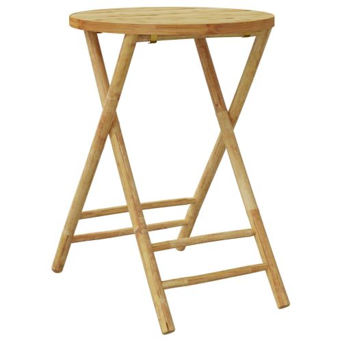 Table De Jardin - Table D'extérieur Pliable Ø55x75 Cm Bambou