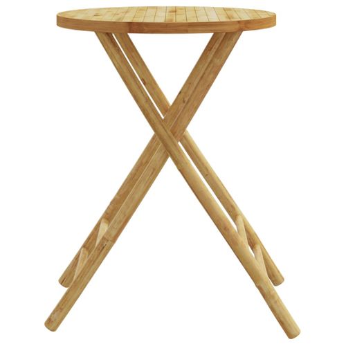 Table De Jardin - Table D'extérieur Pliable Ø55x75 Cm Bambou