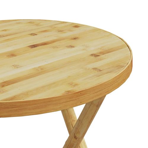 Table De Jardin - Table D'extérieur Pliable Ø55x75 Cm Bambou