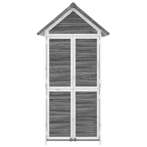 Abri à Outils - Cabane à Outils - Abri De Jardin Pour Outils Gris 89x52,5x175 Cm Bois Massif Pin