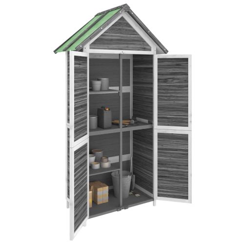 Abri à Outils - Cabane à Outils - Abri De Jardin Pour Outils Gris 89x52,5x175 Cm Bois Massif Pin