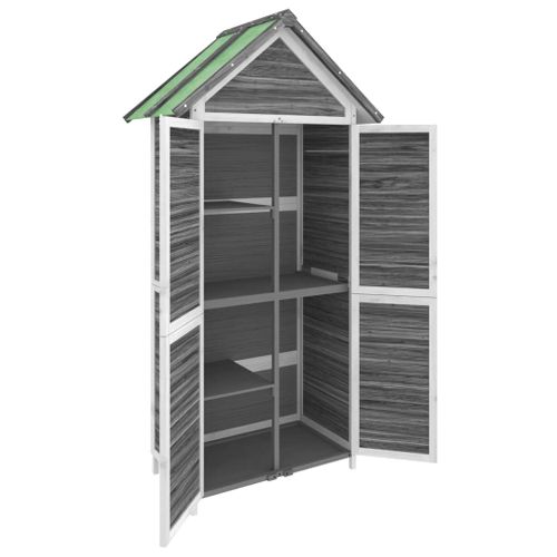 Abri à Outils - Cabane à Outils - Abri De Jardin Pour Outils Gris 89x52,5x175 Cm Bois Massif Pin