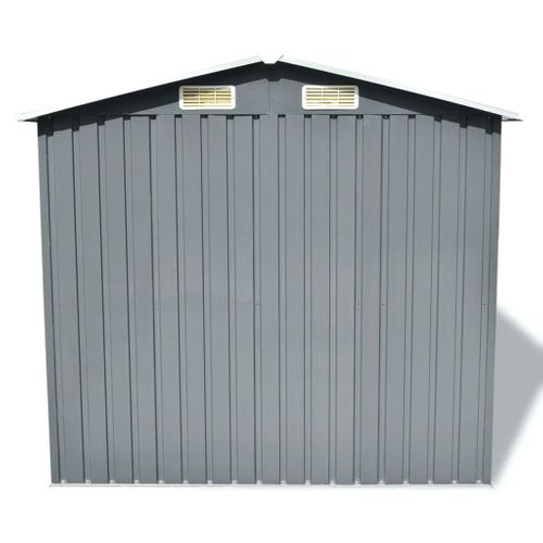 Abri De Jardin - Cabane De Jardin - Abri De Stockage Pour Jardin Métal Gris 204 X 132 X 186 Cm