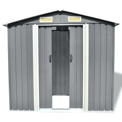 Abri De Jardin - Cabane De Jardin - Abri De Stockage Pour Jardin Métal Gris 204 X 132 X 186 Cm