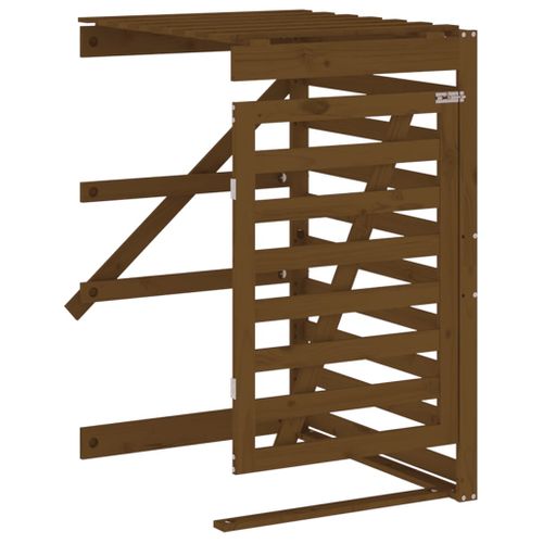 Abris Pour Poubelle - Abri à Poubelles - Cache Poubelle Sur Roulettes Brun Miel Bois Pin