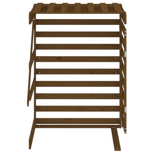 Abris Pour Poubelle - Abri à Poubelles - Cache Poubelle Sur Roulettes Brun Miel Bois Pin