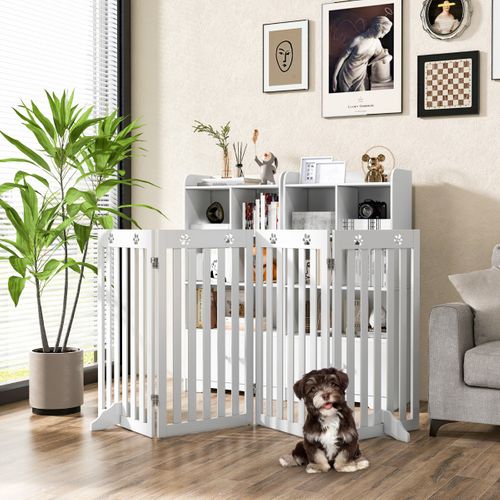 Barrière Pour Chien En Acrylique Transparent – Parc Autoportant Pliable, 4 Panneaux, Sans Perçage