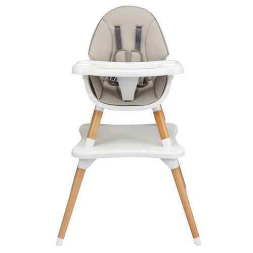 Chaise Haute Bébé 4 En 1 Plateau Réglable En 4 Etapes Pour Bébé 6 Mois-3 Ans Charge 15kg Gris