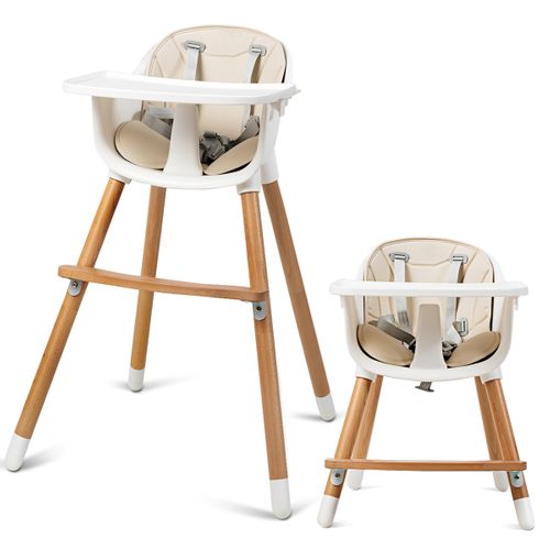 Chaise Haute Bébé Convertible 2 En 1 De 6 Mois à 3 Ans Capacité 15 Kg Hauteur Réglable