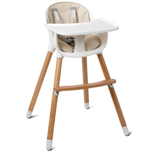 Chaise Haute Bébé Convertible 2 En 1 De 6 Mois à 3 Ans Capacité 15 Kg Hauteur Réglable