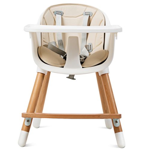 Chaise Haute Bébé Convertible 2 En 1 De 6 Mois à 3 Ans Capacité 15 Kg Hauteur Réglable