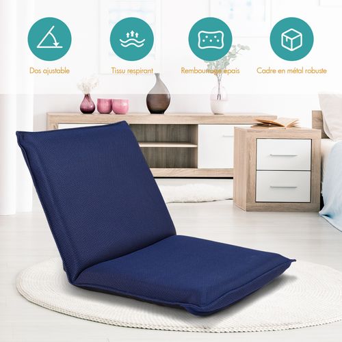 Coussin De Sol Pliable Canapé-lit Tatami Inclinable En 6 Position 44 X 54,5 X 53,5 Cm Vert