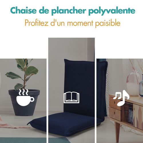 Coussin De Sol Pliable Canapé-lit Tatami Inclinable En 6 Position 44 X 54,5 X 53,5 Cm Vert