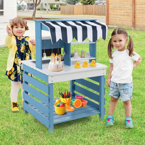 Cuisine De Jeu 2 En 1 En Bois Avec Cuisinières Evier Réservoir à Eau Robinet