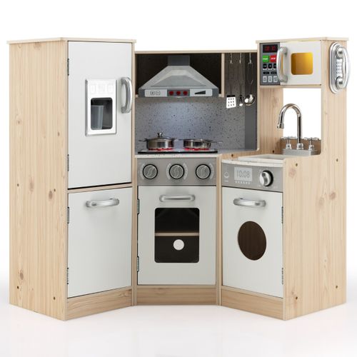 Cuisine pour Enfants-VEVOR-Ensemble Cuisine pour Tout-petits en Bois avec Lumières, Sons, Machine à Glaçons, Four-Blanc - Jeux - Jouets Cuisine pour Enfants-VEVOR-Ensemble Cuisine pour Tout-petits en Bois avec Lumières, Sons, Machine à Glaçons, Four-Blanc - Jeux - Jouets