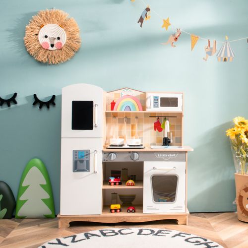Cuisine Pour Enfants Avec Four Micro-ondes Et Robinet 5 Accessoires Jouet D'imitation Pour Enfant