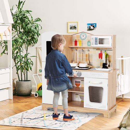 Cuisine Pour Enfants Avec Four Micro-ondes Et Robinet 5 Accessoires Jouet D'imitation Pour Enfant