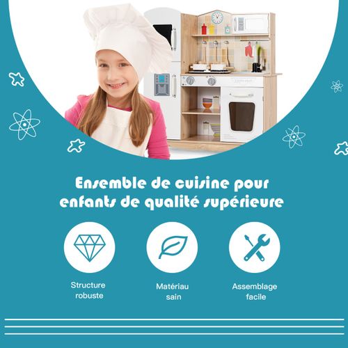 Cuisine Pour Enfants Avec Four Micro-ondes Et Robinet 5 Accessoires Jouet D'imitation Pour Enfant