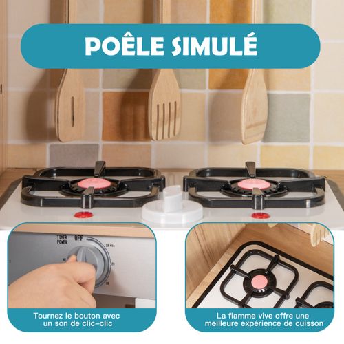 Cuisine Pour Enfants Avec Four Micro-ondes Et Robinet 5 Accessoires Jouet D'imitation Pour Enfant