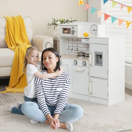 Cuisine Pour Enfants D' Angle Réfrigérateur Cuisinière De Jeu En Bois Avec Distributeur D'eau