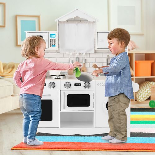 Cuisine Pour Enfants En Bois 3 Ans+ Cuisiniere Enfants Avec Lumière Et Effet Sonore Machine à Lave