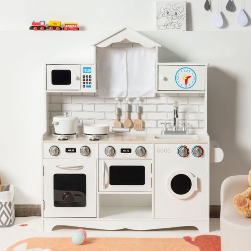 Cuisine Pour Enfants En Bois 3 Ans+ Cuisiniere Enfants Avec Lumière Et Effet Sonore Machine à Lave
