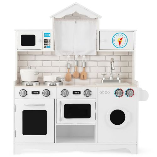 Cuisine Pour Enfants En Bois 3 Ans+ Cuisiniere Enfants Avec Lumière Et Effet Sonore Machine à Lave