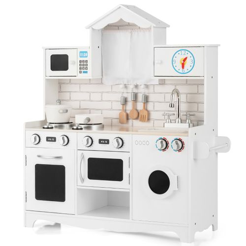 Cuisine Pour Enfants En Bois 3 Ans+ Cuisiniere Enfants Avec Lumière Et Effet Sonore Machine à Lave