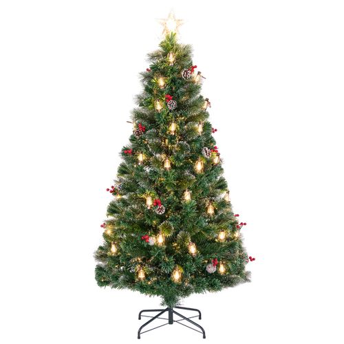 Sapin De Noël - Arbre De Noël Artificiel Avec 8 Modes D'eclairage LED Blanc Chaud Rouge