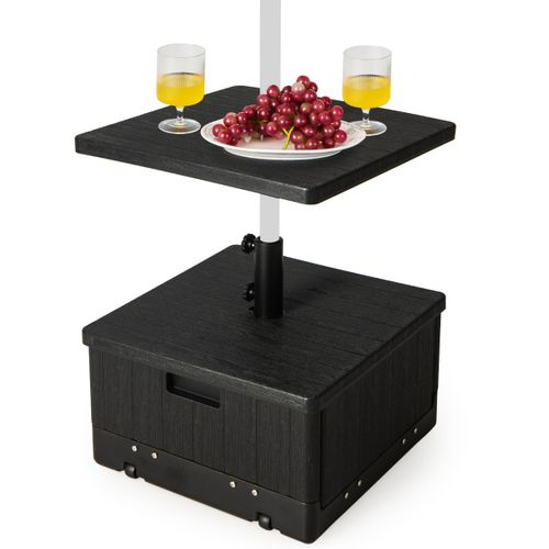 Pied De Parasol, Base De Parasol Remplissable De 80 Kg Plateau De Table Sac à Lester Roues