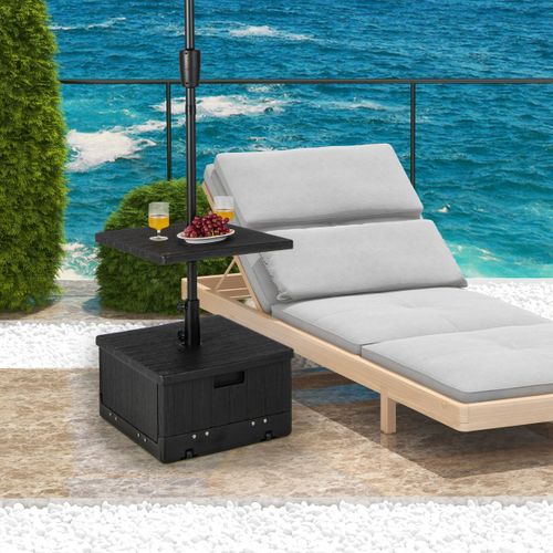 Pied De Parasol, Base De Parasol Remplissable De 80 Kg Plateau De Table Sac à Lester Roues