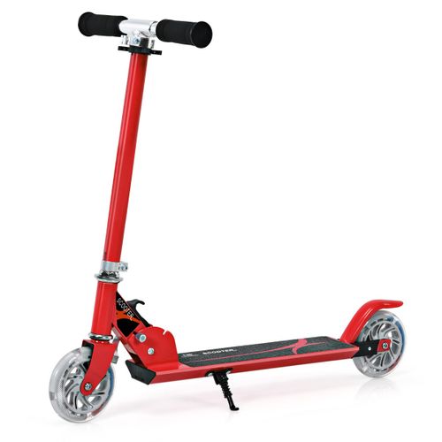 Trottinette Enfant, Tapis De Saut 2 Roues Patinette Enfant Pliable Scooter Enfant Kick Rouge