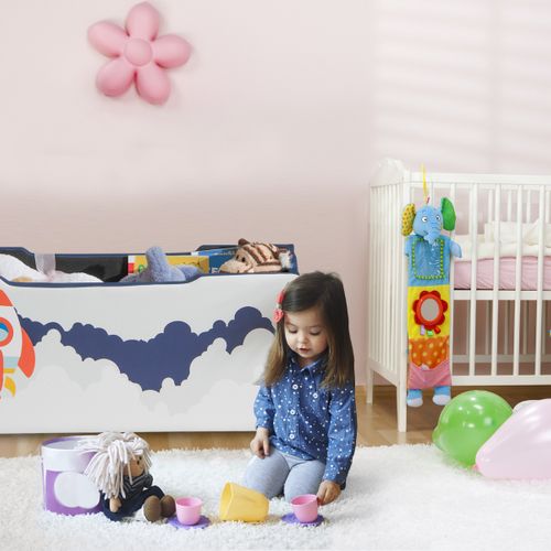 Grande Boîte à Jouets Avec Couvercle – Paniers De Rangement Pliable Robuste Pour Enfants, Garçons, Filles, Crèche, Salle De Jeux, Chambre à Coucher, 63,5 X 40,6 X 33 Cm, Gris