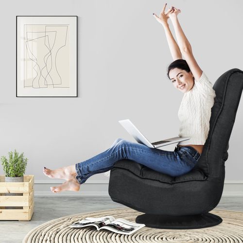 Coussin De Sol, Chaise Relax Pliable Et Réglable En 5 Positions Pivotant 360 Degrés Rembourrée