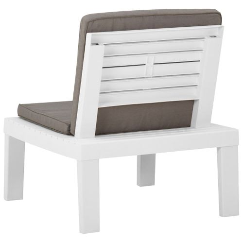 Chaise De Jardin - Fauteuil D'extérieur Avec Coussin Plastique Blanc A33