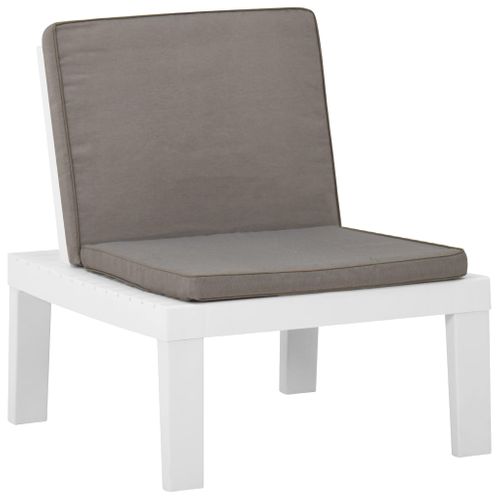 Chaise De Jardin - Fauteuil D'extérieur Avec Coussin Plastique Blanc A33